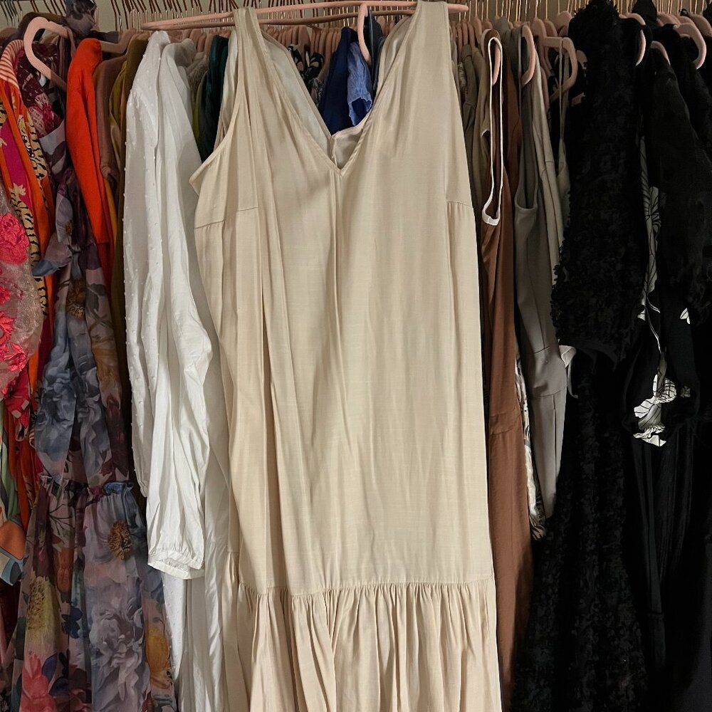 H&M Cream Tiered Maxi Dress – Effortless & Airy